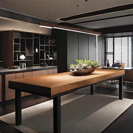 Jasa Pembuatan Furniture Kayu Jati & Trembes+Solid+Wood+Top+Metal+Base+Dining+Table