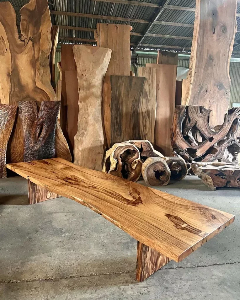 tukang Furniture Meja Kayu Jati & Trembesi Custom kayu mengkilat