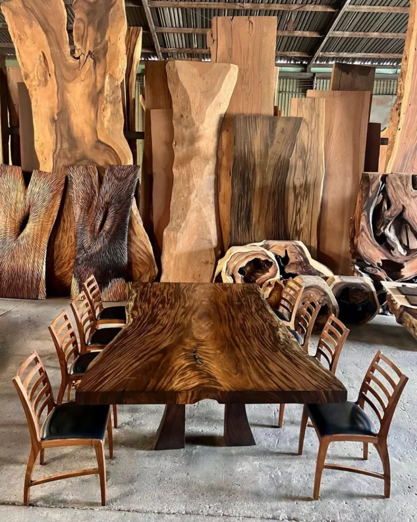 tukang Furniture Meja Kayu Jati & Trembesi Custom ruang makan santai